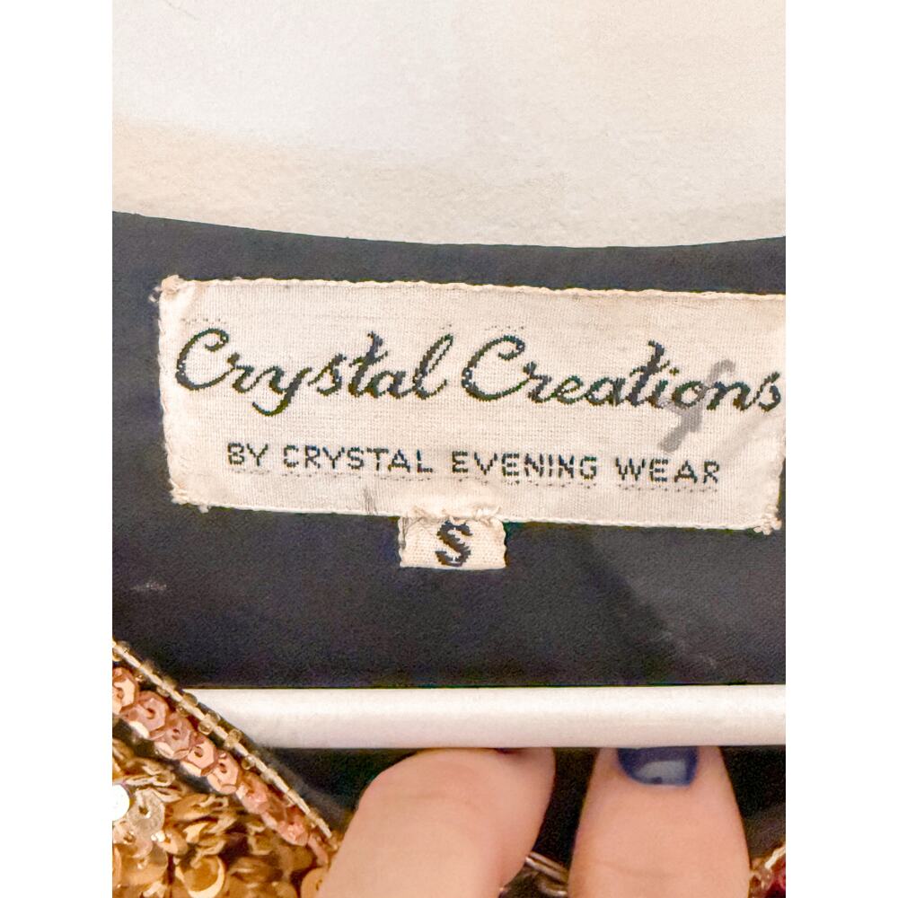 Crystal Creations Vintage Beaded Sequined Jacket Size Small - Picture 3 of 5